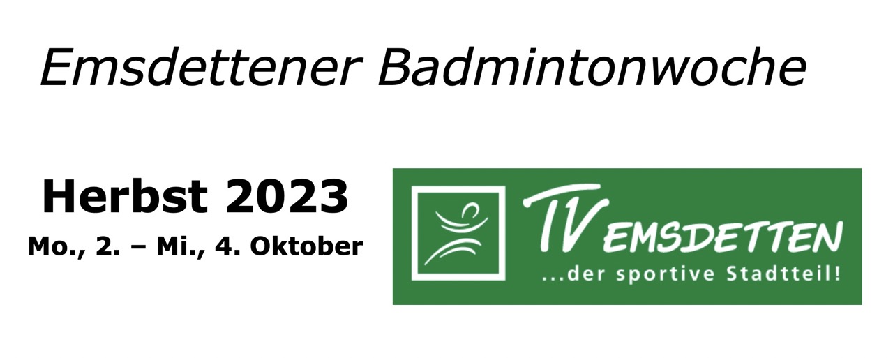 Badmintonwochen in den Herbstferien 2023 in Emsdetten - Logo